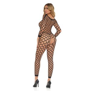 Swipe Right Crotchless Bodystocking Black, OS