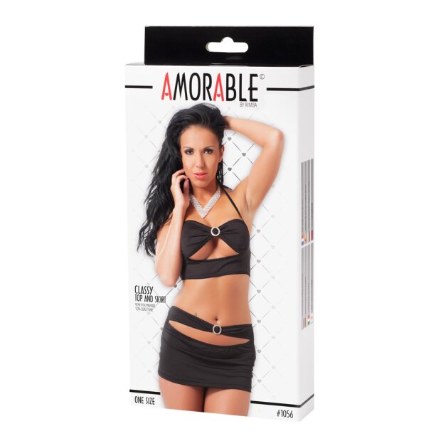 Amorable by Rimba - Mini Rock mit Top Schwarz One Size