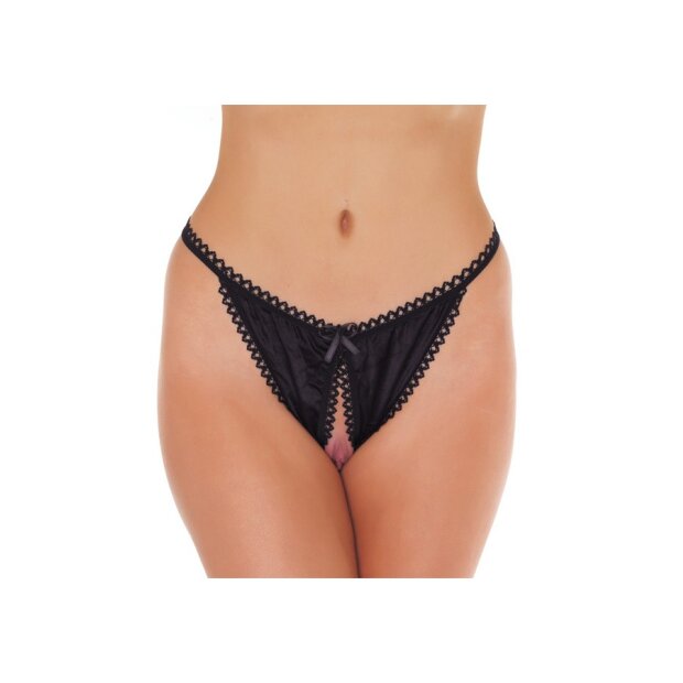 Amorable by Rimba Offener Tanga Tanga Schwarz One Size