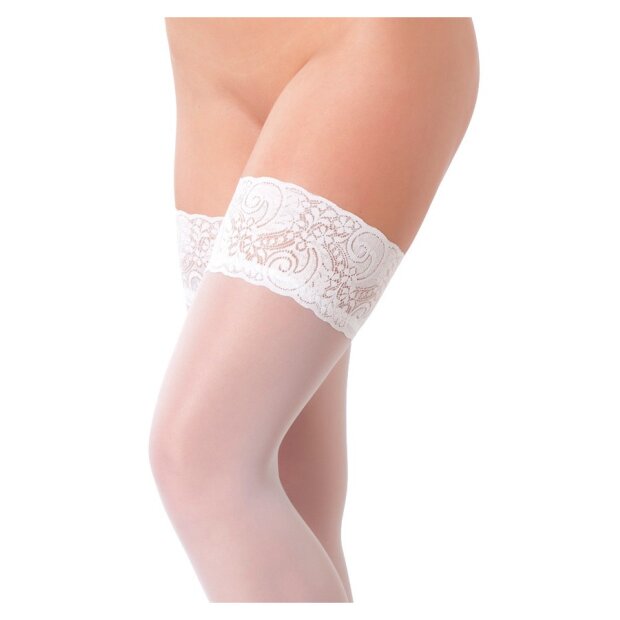Amorable by Rimba Hold-Up Stockings One Size White