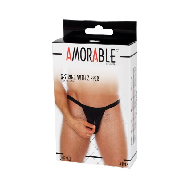 Amorable by Rimba Thong with zipper One Size Black