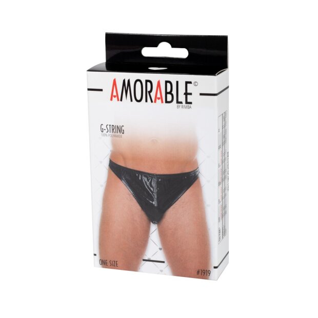 Amorable by Rimba Thong with patent look One Size Black