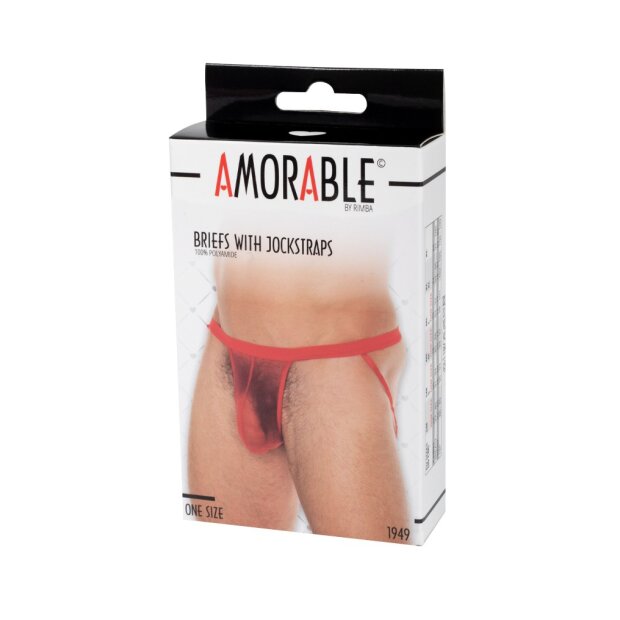 Amorable by Rimba Transparent jockstrap One Size Red