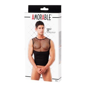 Amorable by Rimba Tank top with fishnet M/L Black