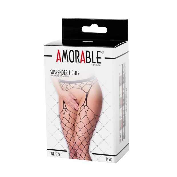 Amorable by Rimba Straps-Strumpfhose aus Netz Einheitsgröße Schwarz