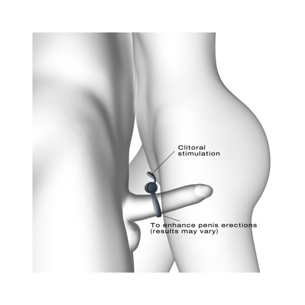 DORCEL Cockring avec stimulation clitoridienne grise