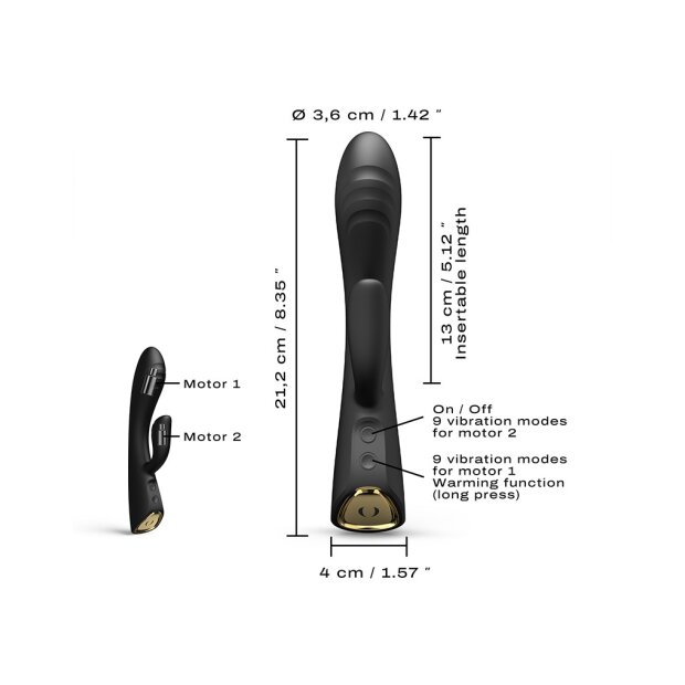 DORCEL warming rabbit vibrator - black