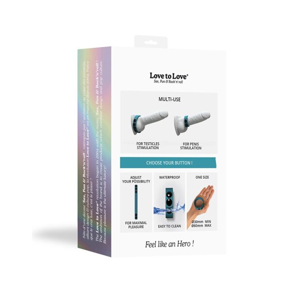 Love to Love Hero Ring Adjustable Cock Ring Blue