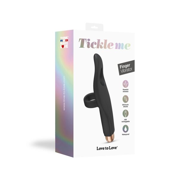 Love to Love Vibrating Tickle Me Finger Vibrator Black