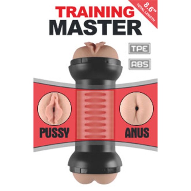 LoveToy Training Master Double Side Stroker Pussy + Anus - Nude