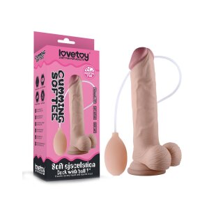 LoveToy Soft Ejaculation Cock met Ballen 9" / 23 cm...