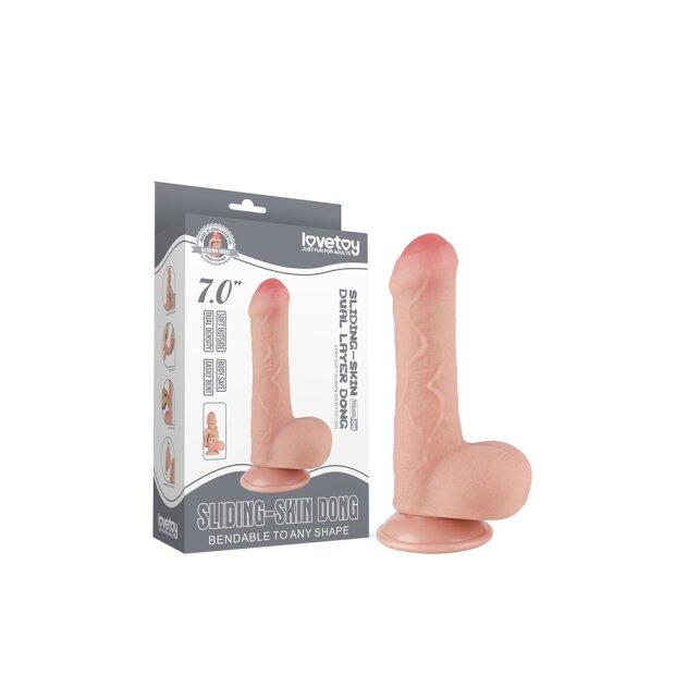 LoveToy - Sliding Skin Dildo 18.3 cm (Ø 3.5 cm) - Nude