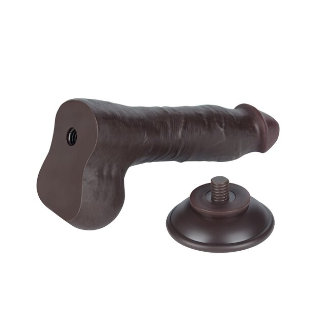 LoveToy - Sliding Skin Dildo 20 cm (Ø 3.9 cm)  - Black