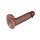 LoveToy - Dual Layered Silicone Dildo 19.5 cm (Ø 3.7 cm) - Brown