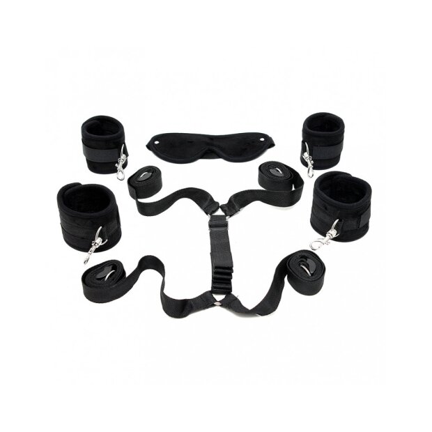 Rimba Soft Bondage Fesselset fürs Bett Schwarz