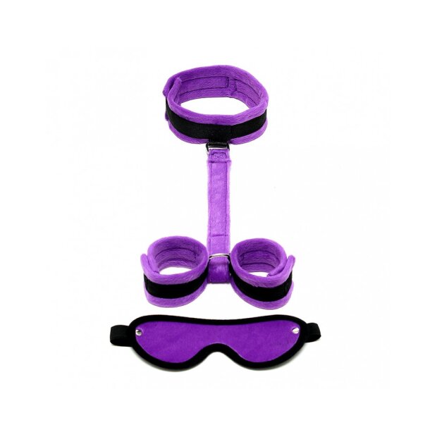 Rimba Soft Bondage Set Purple/Black 3 Pieces