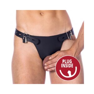 Rimba Herrenslip mit Analplug 3,5 cm Schwarz