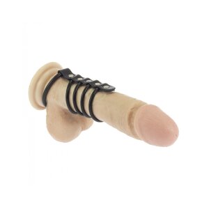 Rimba 4 Penisringe und Hodenring aus Gummi Schwarz...