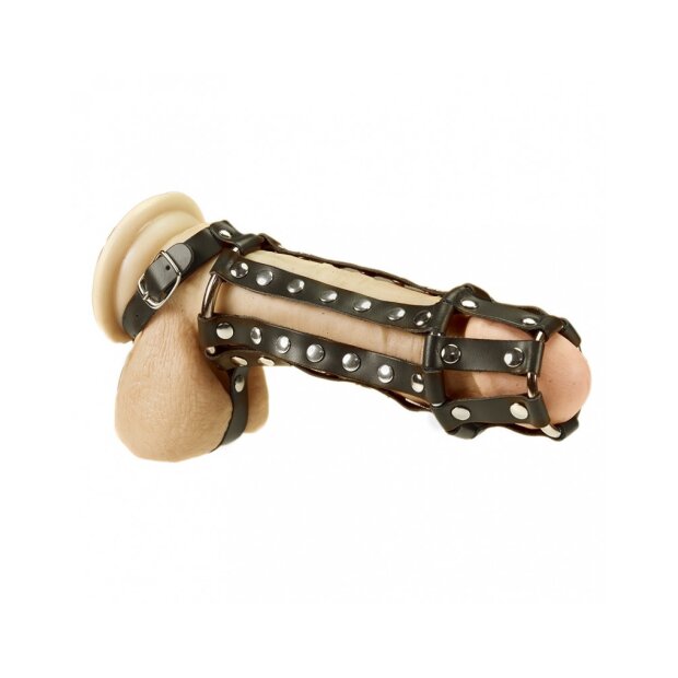 Rimba penis harness with nails and ball strap black M–L 15 cm