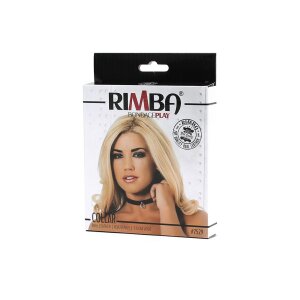 Rimba Schmales Halsband mit Ring Schwarz