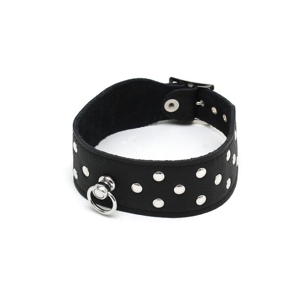 Rimba Collar Decorated with Studs Black S-M