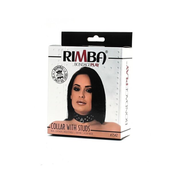 Rimba Collar Decorated with Studs Black M-L