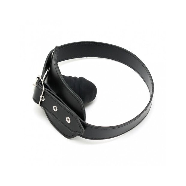 Rimba Knebel mit Dildo auf der Innenseite Schwarz 6 cm Ø 4 cm