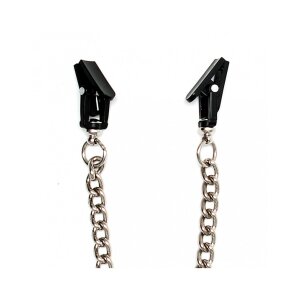 Rimba Brustklammern mit Kette Silber Schwarz 2 Stück