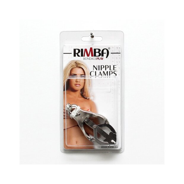 Rimba Verstellbare Nippelklemmen mit Kordeln Silber 2 Stück