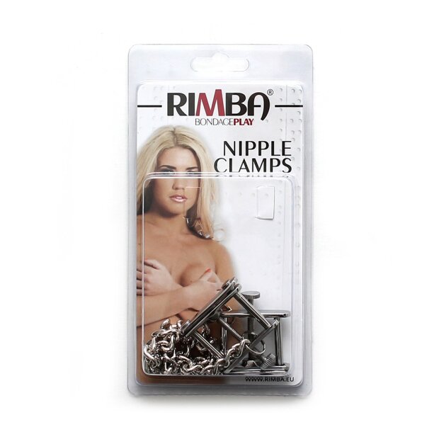Rimba Verstellbare Nippelklemmen mit Kette Silber 2 Stück