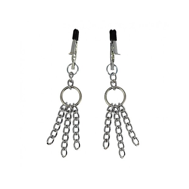 Rimba Pinces à seins avec chaînes en métal Argent 2 pièces