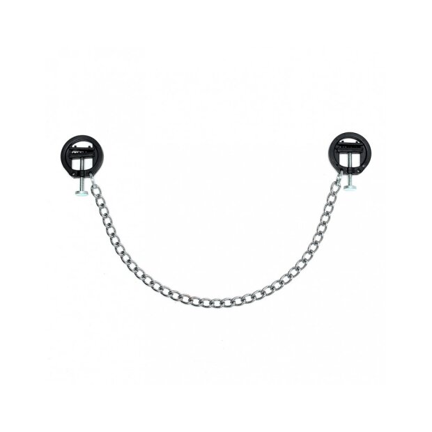 Rimba Pinces à seins en plastique avec chaîne Noir Argent 2 pièces