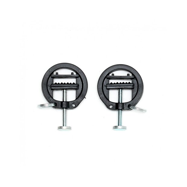 Rimba Pinces à seins en plastique avec porte-clés Noir Argent 2 pièces