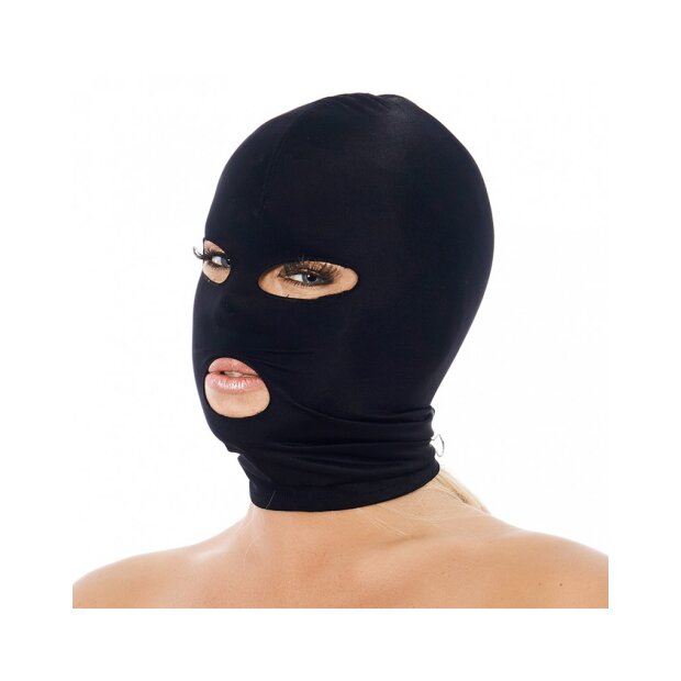 Rimba Maske mit offenen Augen und Mund Schwarz One Size