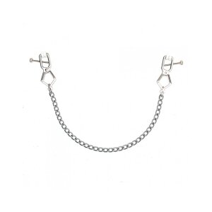 Rimba Adjustable Nipple Clamps with Chain Silver 2 Pieces
