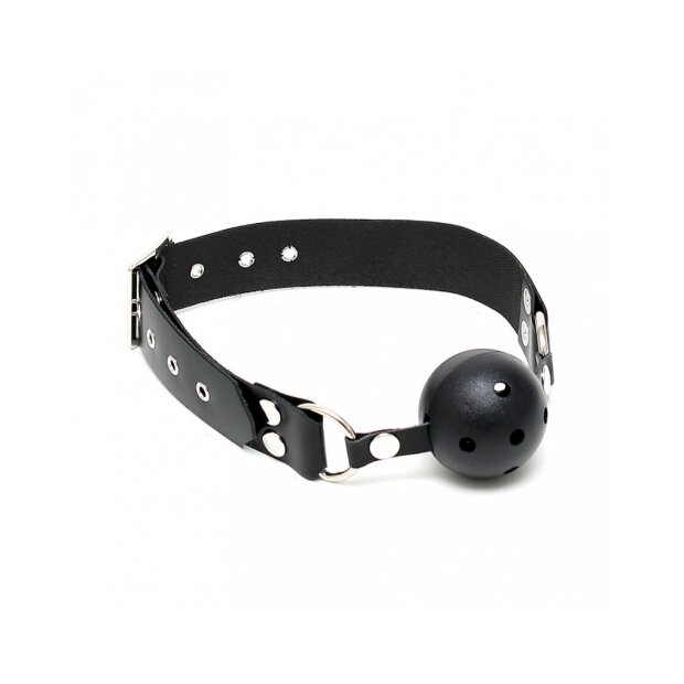 Rimba Ball Gag mit Lederriemen Schwarz Ø 4,4 cm