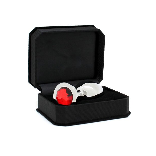 Rimba Plug anal avec Cristal Argent Rouge Ø 4 cm