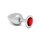 Rimba Plug anal avec Cristal Argent Rouge Ø 4 cm