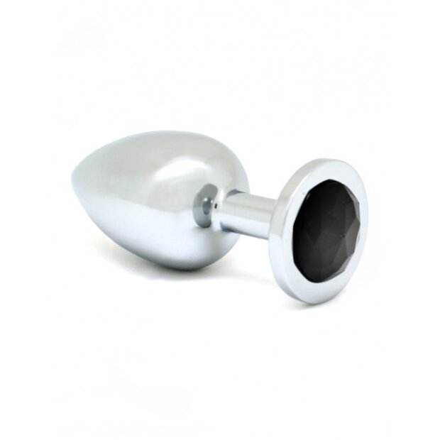 Rimba Plug anal avec Cristal Argent Noir Ø 4 cm