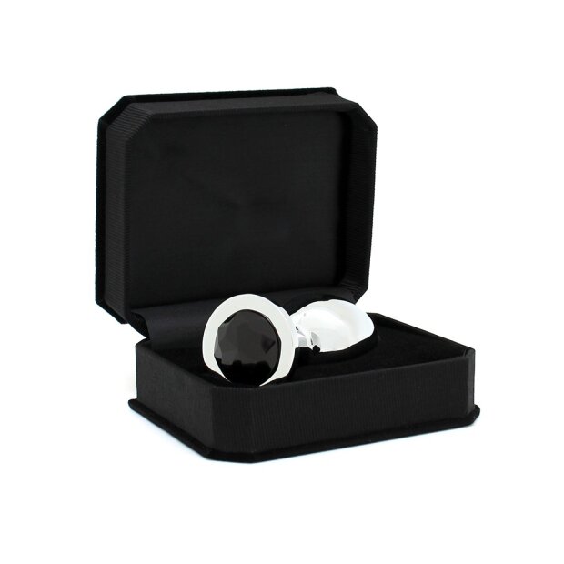 Rimba Plug anal avec Cristal Argent Noir Ø 4 cm