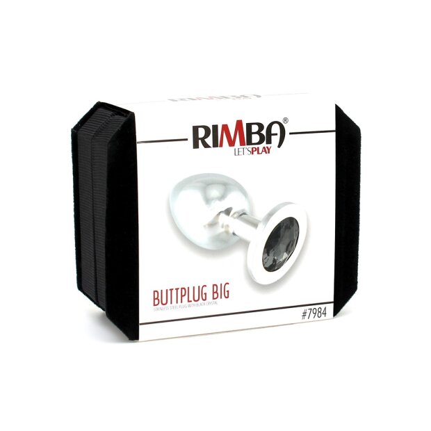 Rimba Plug anal avec Cristal Argent Noir Ø 4 cm