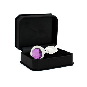 Rimba Analplug mit Kristall Silber Lila Ø 4 cm