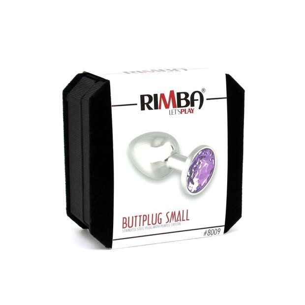 Rimba Analplug mit Kristall Silber Lila Ø 3 cm