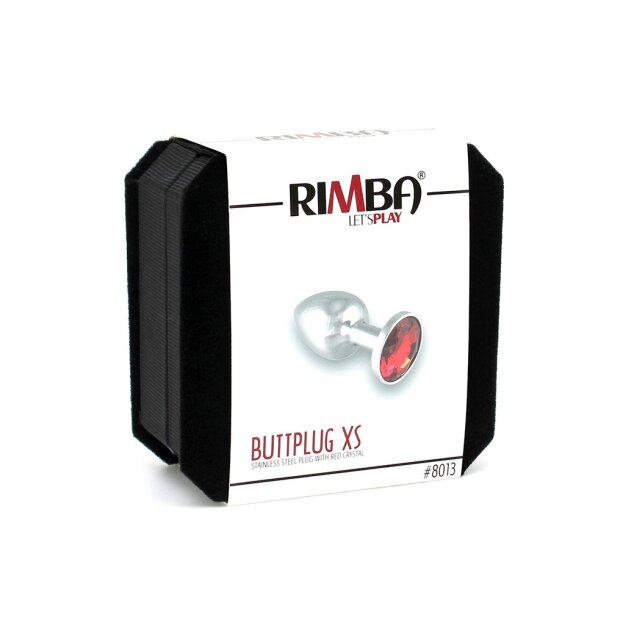 Rimba Analplug mit Kristall Silber Rot Ø 2,4 cm