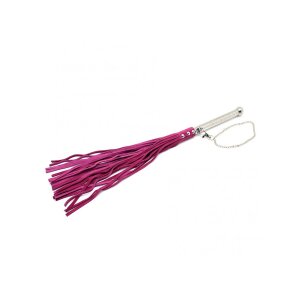 Rimba Leder Flogger Silber Rosa 52 cm