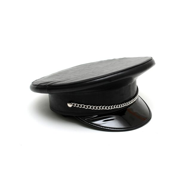 Rimba Polizei-Mütze Schwarz Silber S-M