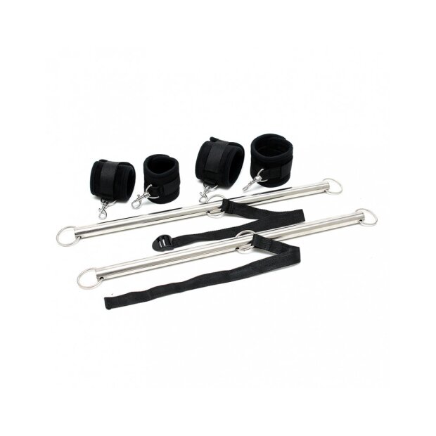 Rimba Spreader Bar with Soft Cuffs Black Silver 50 cm