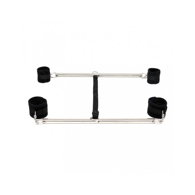 Rimba Spreader Bar with Soft Cuffs Black Silver 50 cm