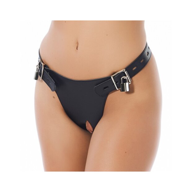 Rimba Ceinture de chasteté avec cadenas et plug Noir M-L