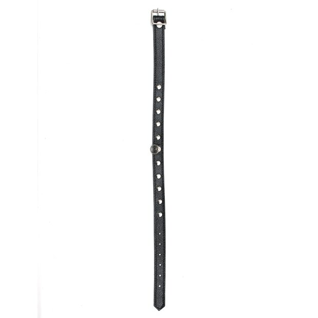 Rimba Halsband mit Ring und Nieten Schwarz 32-44 cm